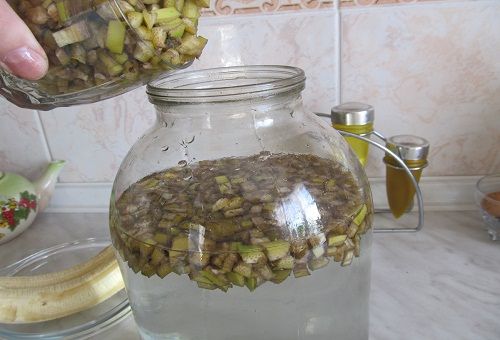 tincture of banana peel in a jar